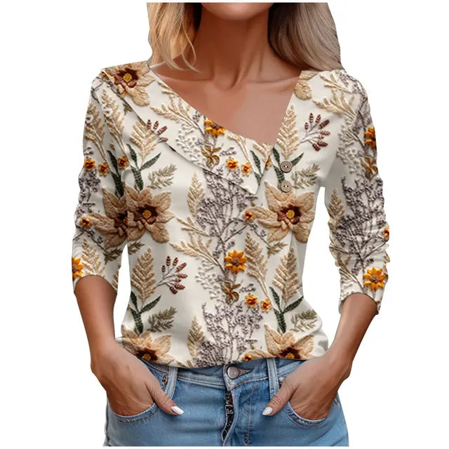 Variant image for Vit Dam Blus Lätt Luftig Polyester Avslappnad Passform-57