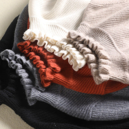 Stickad Dam Tröja Turtleneck Cashmere Elegant Design-3