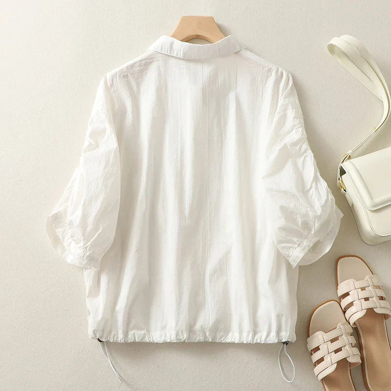 Kvinnors Blus Justerbar Linne Sommar-2