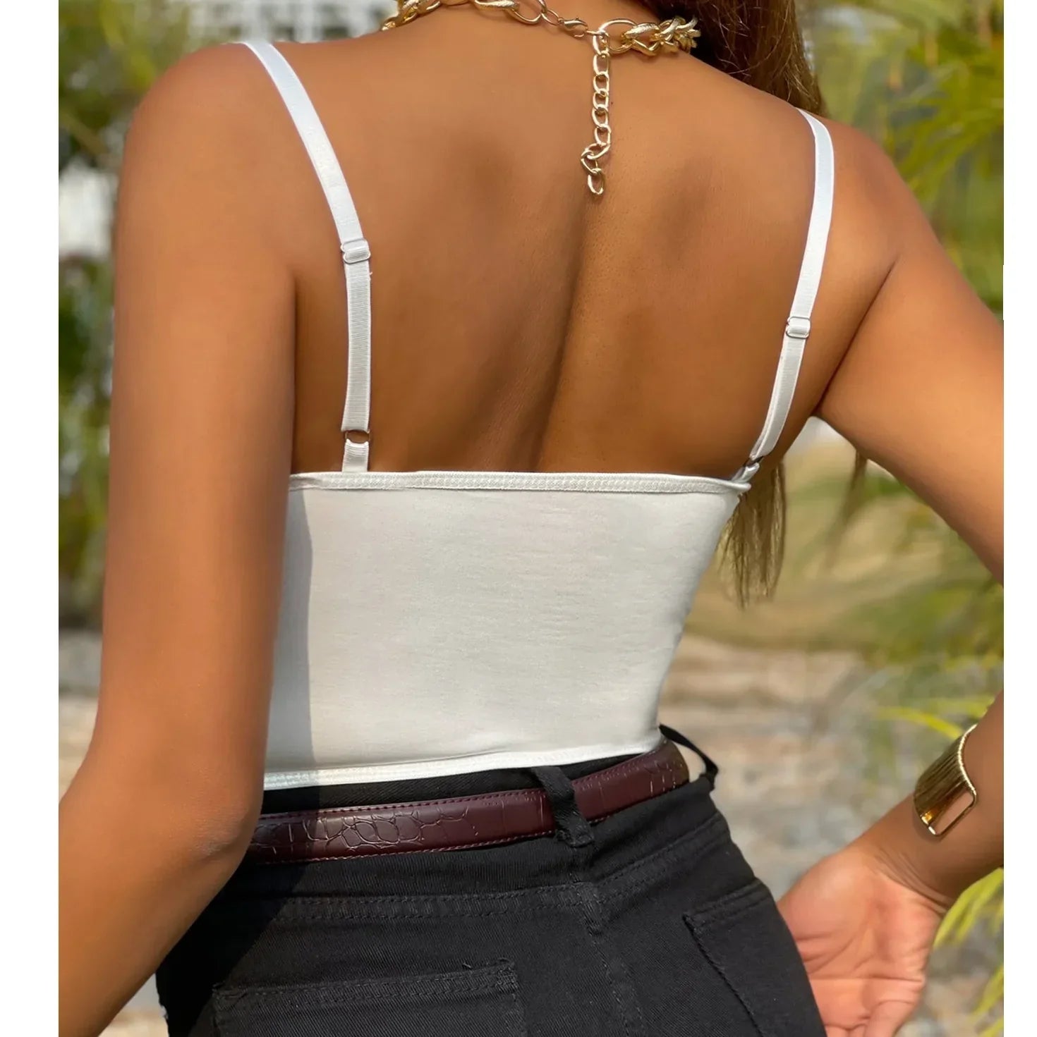 Dam Tank Top Ärmlös Polyester Spandex-6