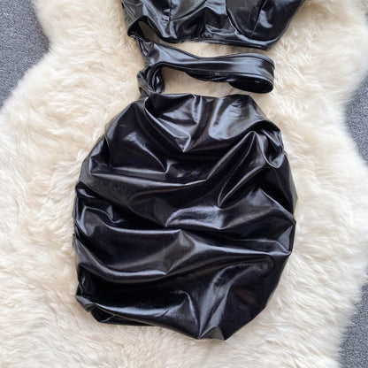 Kvinnors Mini Klänning Spaghetti Band Bomull Polyester Slim Fit-3