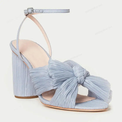 Dam Sandaler Öppen Tå Hög Klack Mikrofiber-2