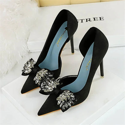 Dam Pumps Spetsig Design PU-Material Eleganta och Bekväma Skor-2