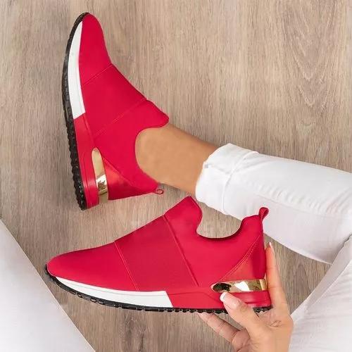 Variant image for Dam Sneakers Avslappnad Canvas Slip-On Gummisula-4