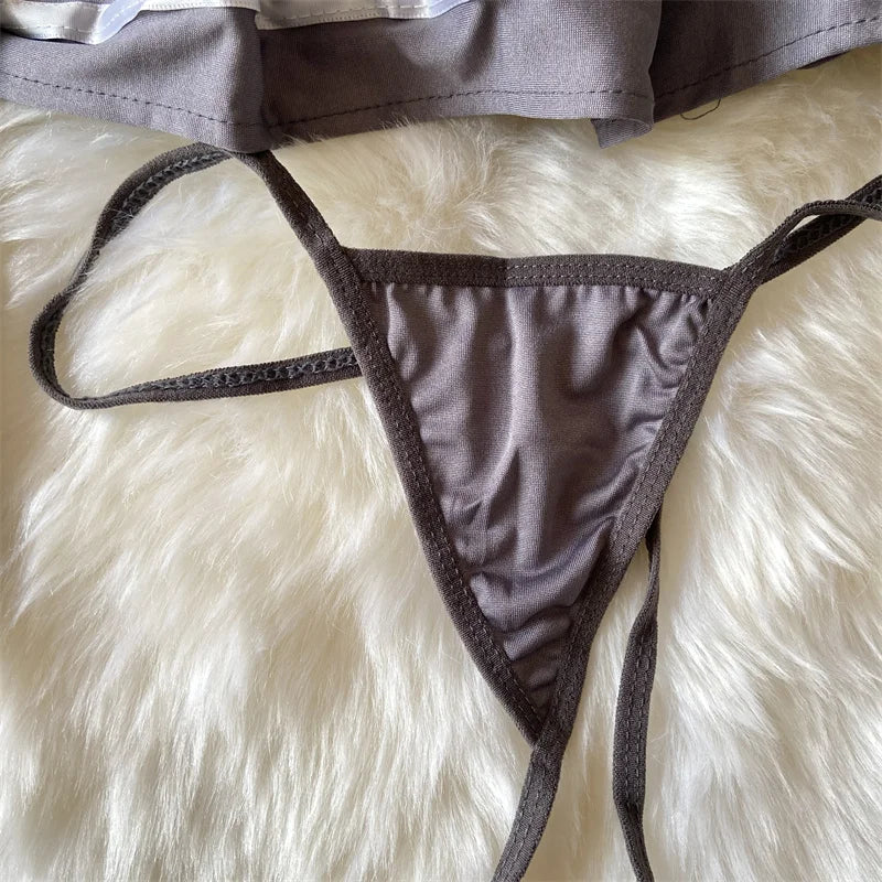Snygga Damunderkläder Set Åtsittande Polyester Halterneck-5