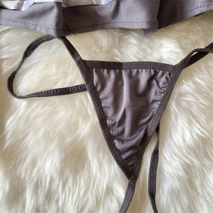 Snygga Damunderkläder Set Åtsittande Polyester Halterneck-5