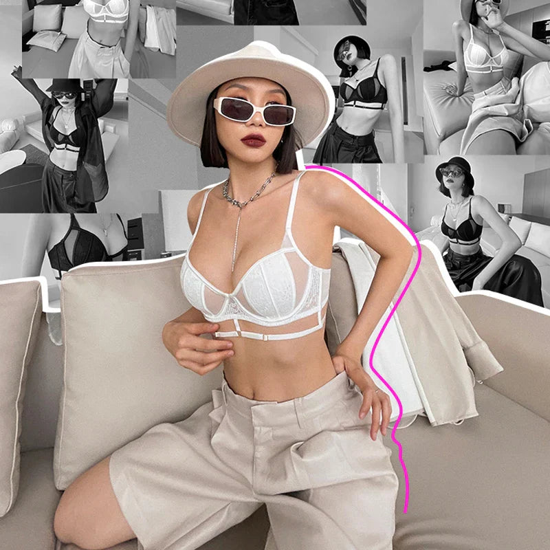 Dam BH Blommig 3/4 Kopp Bomull Spandex-2