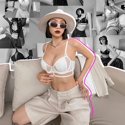 Dam BH Blommig 3/4 Kopp Bomull Spandex-2