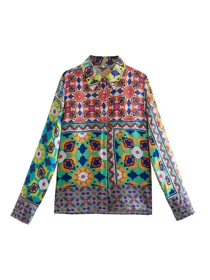 Snygga Byxor Dam Chic Tryck Lätt Polyester-4