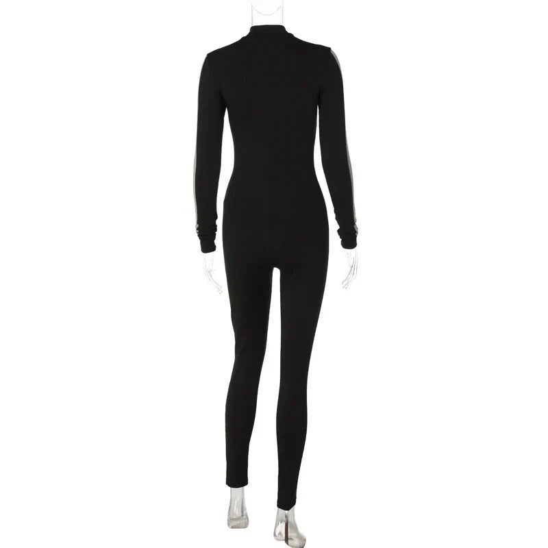 Dam Jumpsuit Ankellång med Dragkedja Polyester Spandex-4