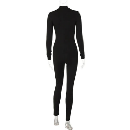Dam Jumpsuit Ankellång med Dragkedja Polyester Spandex-4
