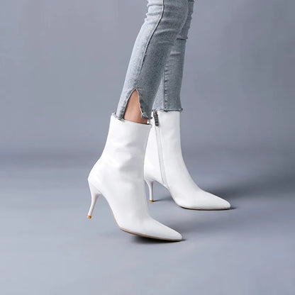 Dam Ankelstövlar i Lackläder med Hög Klack 5-8 cm - Elegant och Bekväm Stövlar för Vardags och Fest 5