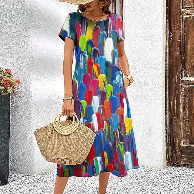 Variant image for Kvinna Lätt Klänning Originaldesign Högkvalitativt Tyg-41