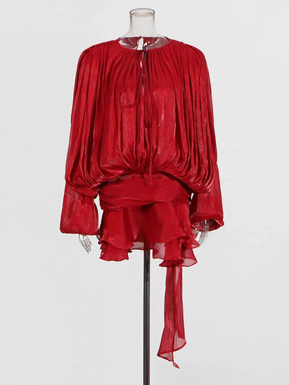 Variant image for Dam Miniklänning Draperad Polyester för Vardags och Fest-1