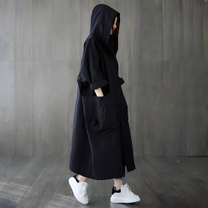 Dam Trenchcoat Överdimensionerad Polyester Höststil 5