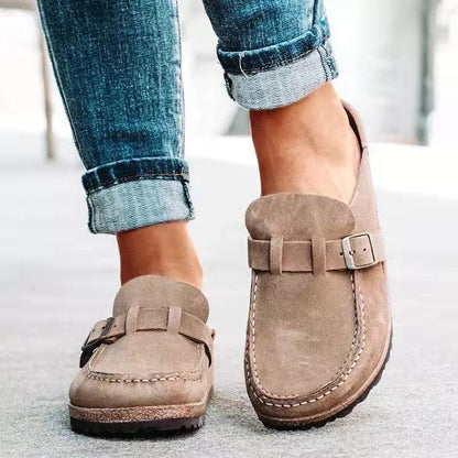 Kvinnors Sandaler Justerbar Rem Läder-3