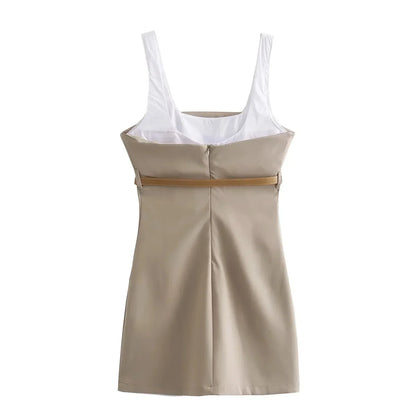 Kvinnors Miniklänning med Bälte A-linje Polyester Glittrig-2