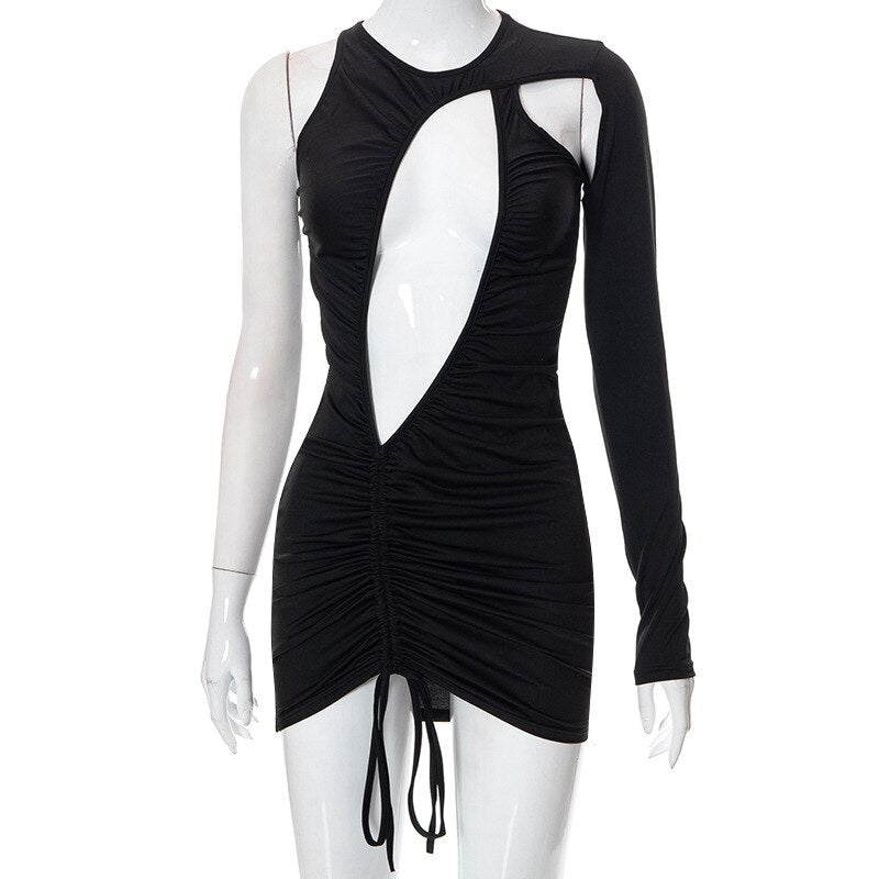 Variant image for Kvinnors Miniklänning Asymmetrisk O-Hals Polyester-1