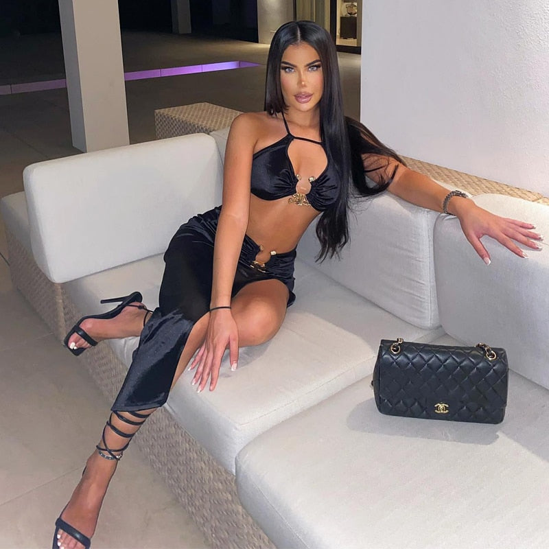 Damklänning Midirock Figurnära Spandex och Polyester-2