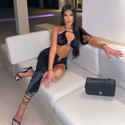 Damklänning Midirock Figurnära Spandex och Polyester-2