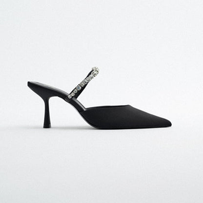 Dam Mules Glittrande Detaljer PU Hög 5-8 cm-6