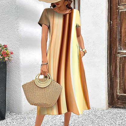 Dam Klänning Lätt Luftig Design 100% Bomull-3