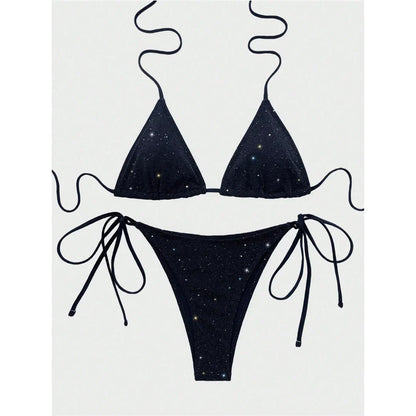 Dam Bikini Trådlöst Stöd Polyester Spandex-6