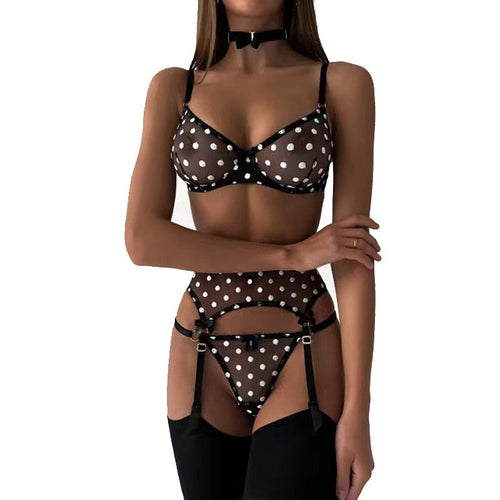 Damunderkläder Set 3/4 Kopp Polyester Snygga Underkläder Dam-1