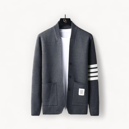 Dam Cardigan Elegant Bomullsblandning med Fickor-1