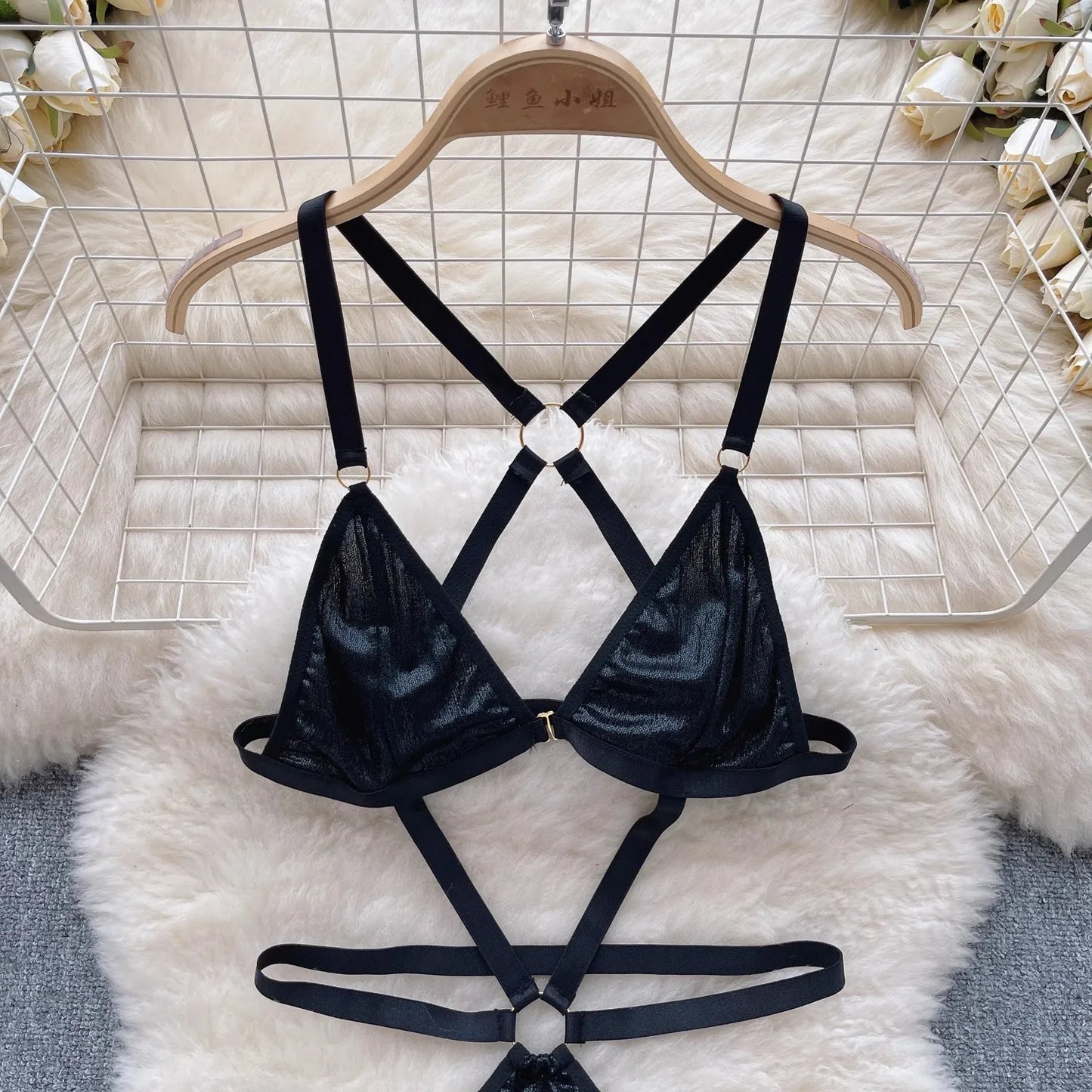 Dam Teddy Förförisk Design Hög Midja Polyester-3