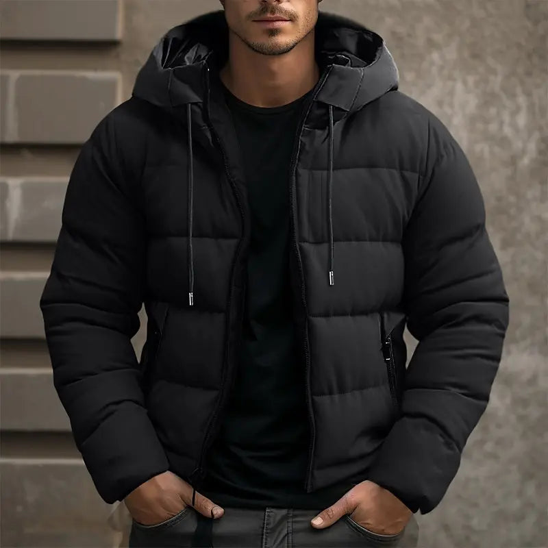 Herr Vinterjacka Modern Design Polyester Förstklassig Fyllning-1