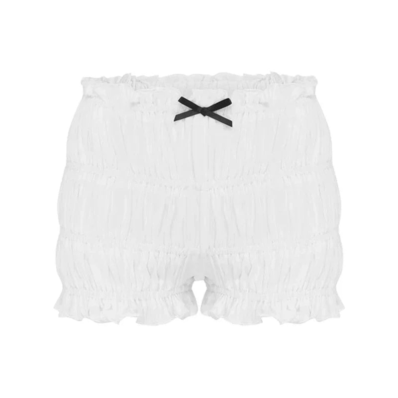 Damshorts med Charmiga Rufflar i Stretchig Spandex-5