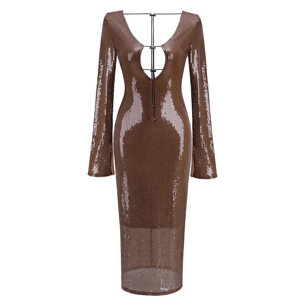 Variant image for Maxiklänning Dam Enfärgad Med Nät Accenter Polyester Elastan-17