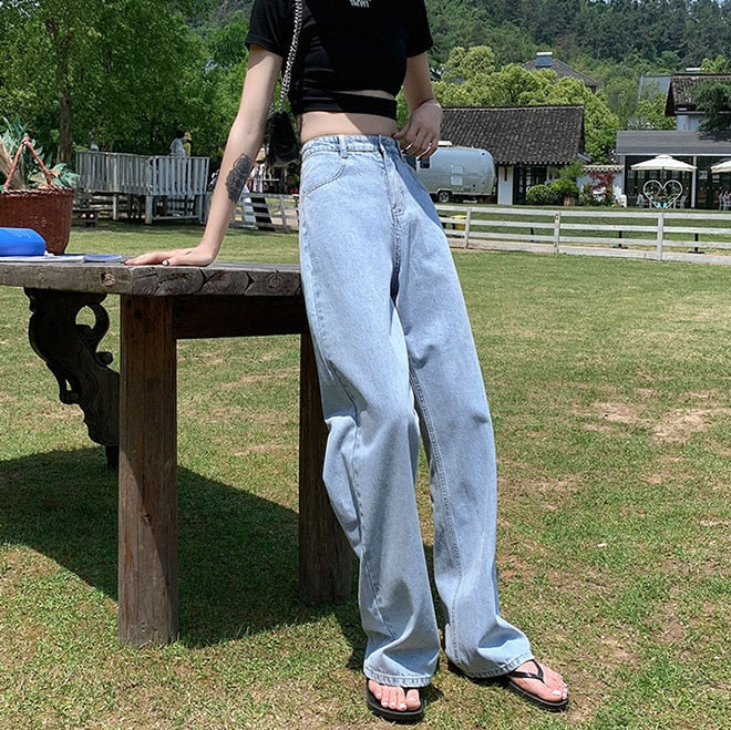 Dam Jeans Hög Midja Mjuk Bomull 11