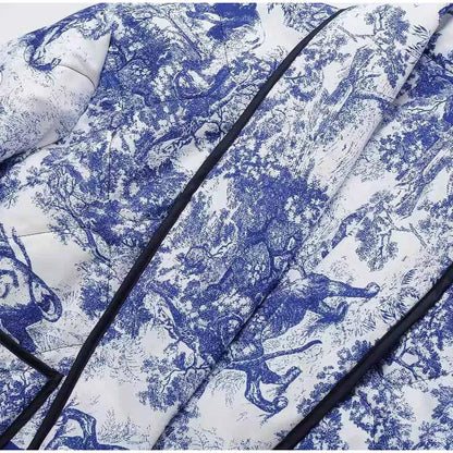 Överdimensionerad Dam Kappa i Högkvalitativt Tyg med Tryckt Design – Bekväm och Elegant för Höst och Vinter 4