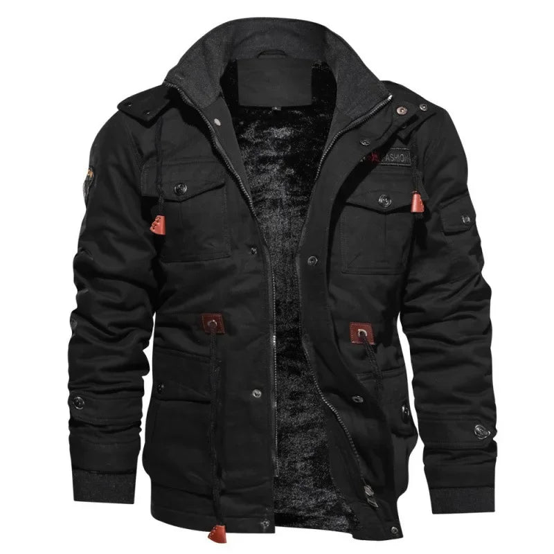 Variant image for Herrjacka Vinter Militärstil i Robust Polyester-13
