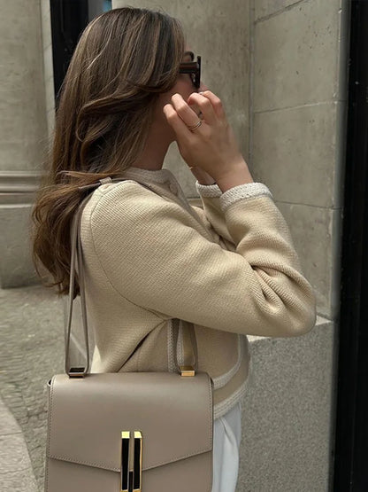 Dam Crop Top Figursydd Andningsbart Tyg Modern Design-3