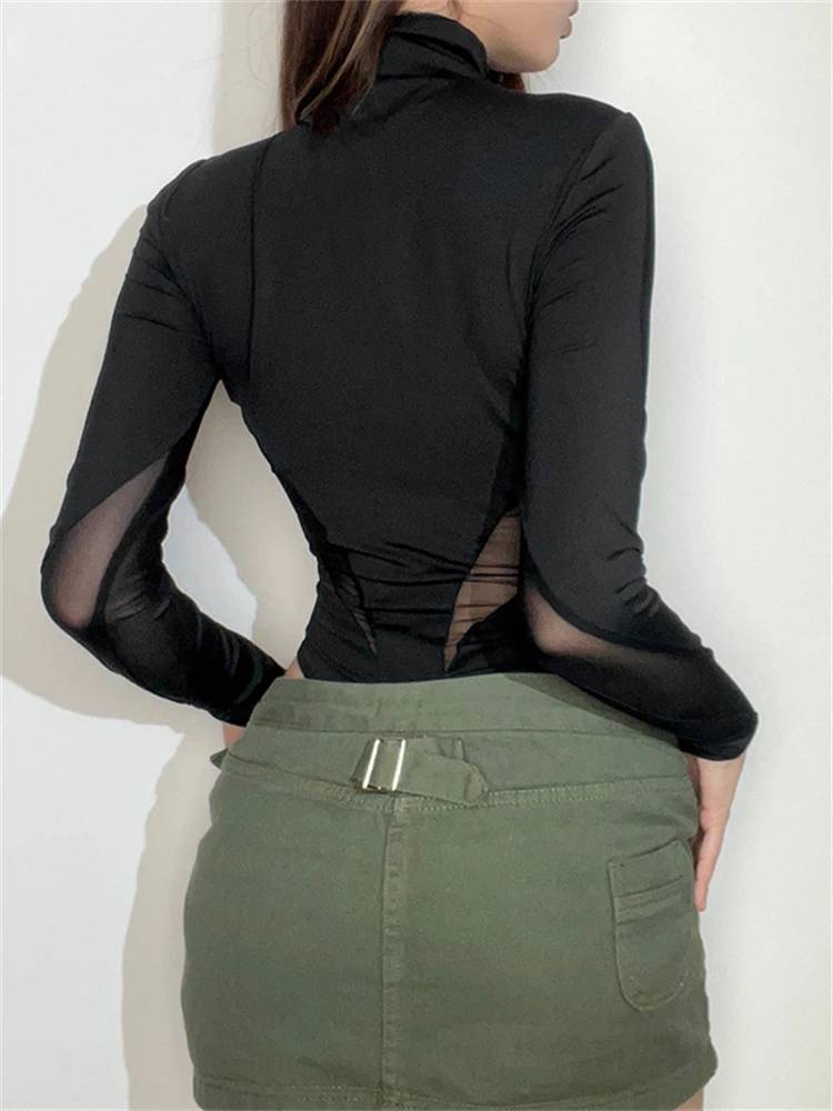 Dam Bodysuit Slående Design Polyester Elegant Komfortabel Passform-5