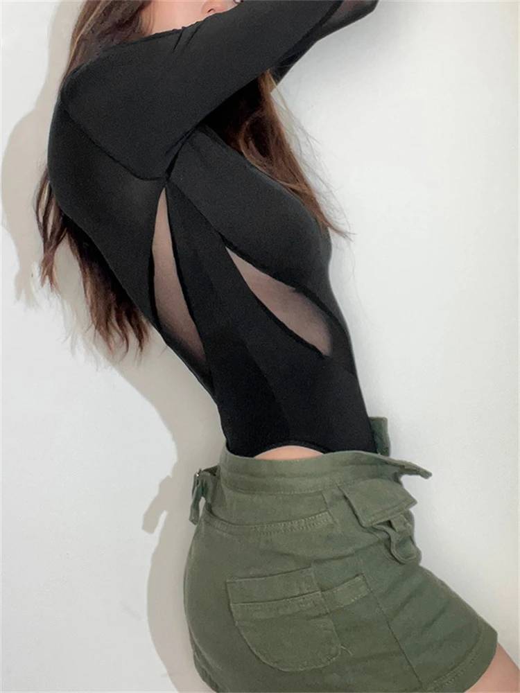 Dam Bodysuit Slående Design Polyester Elegant Komfortabel Passform-6