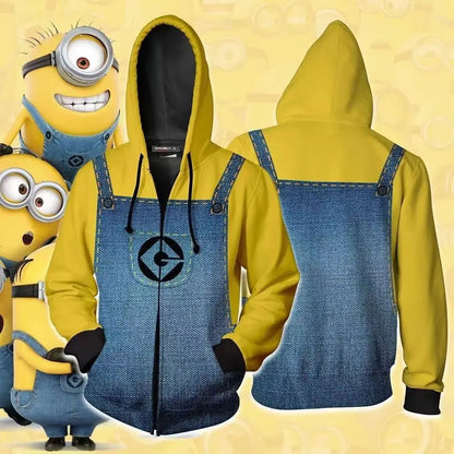 Herrar Hoodie Gulblå Design Hängslen Högkvalitativa Tyger-2