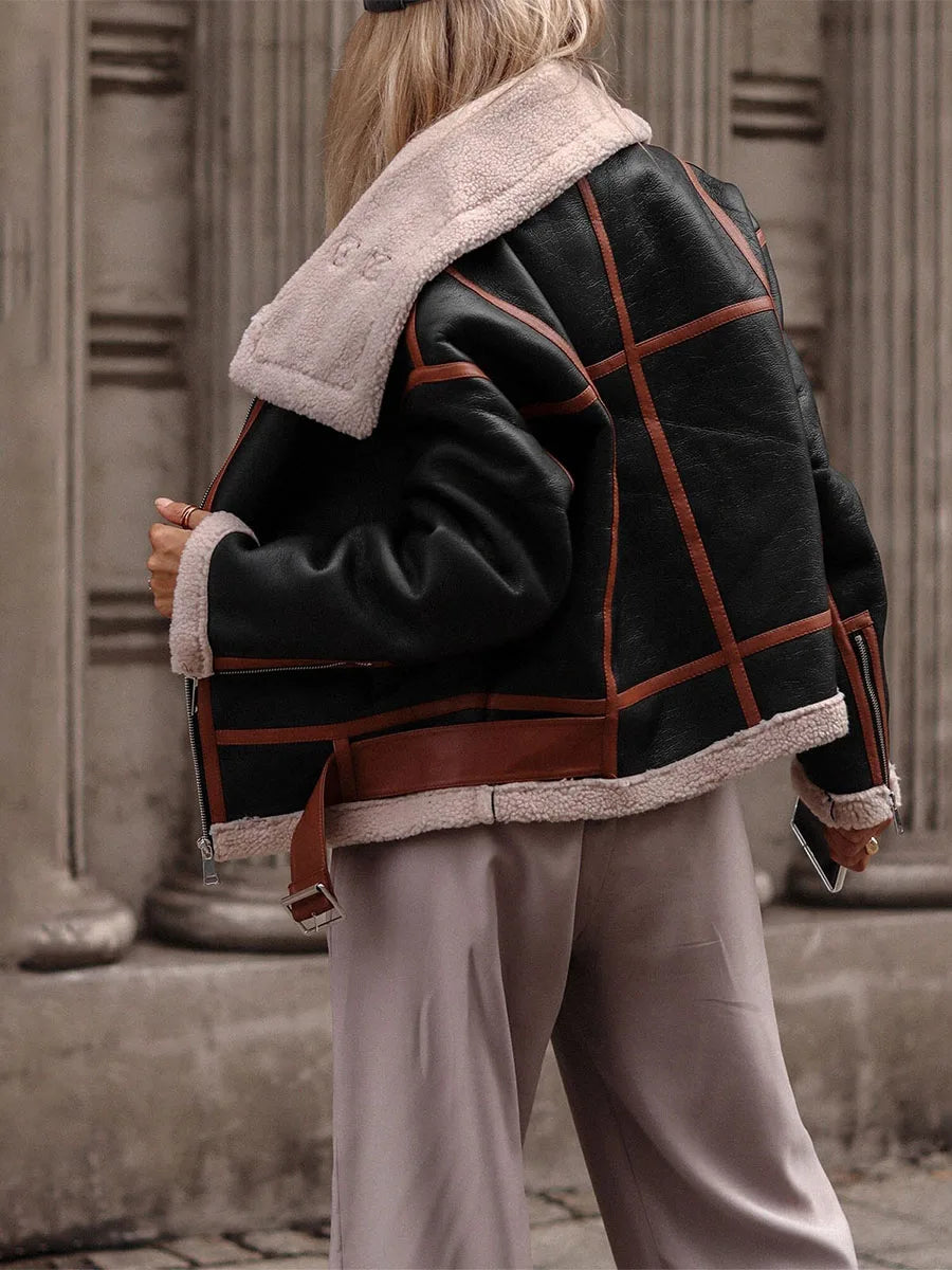 Damjacka Klassisk Pilotstil Syntetiskt Läder-5