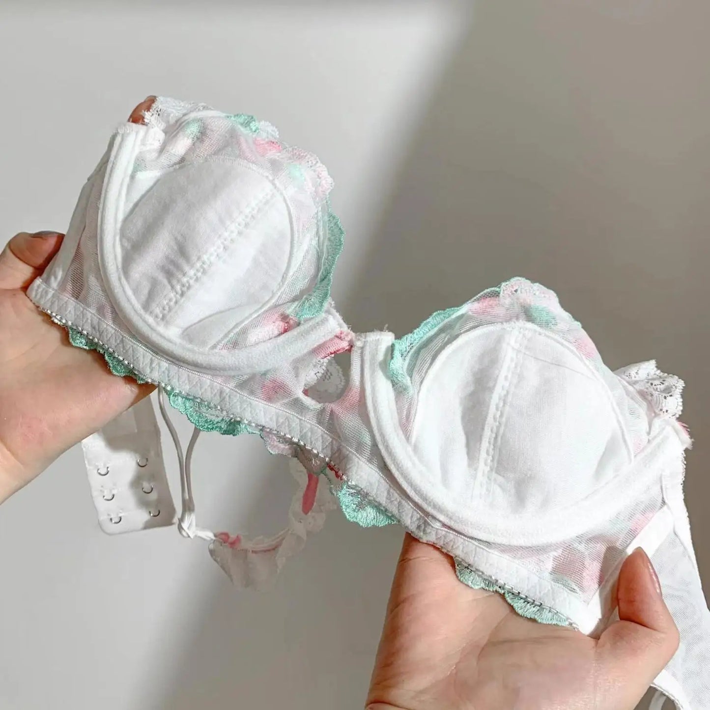 Dam BH Set Blommigt Mönster Bomull Polyester-5