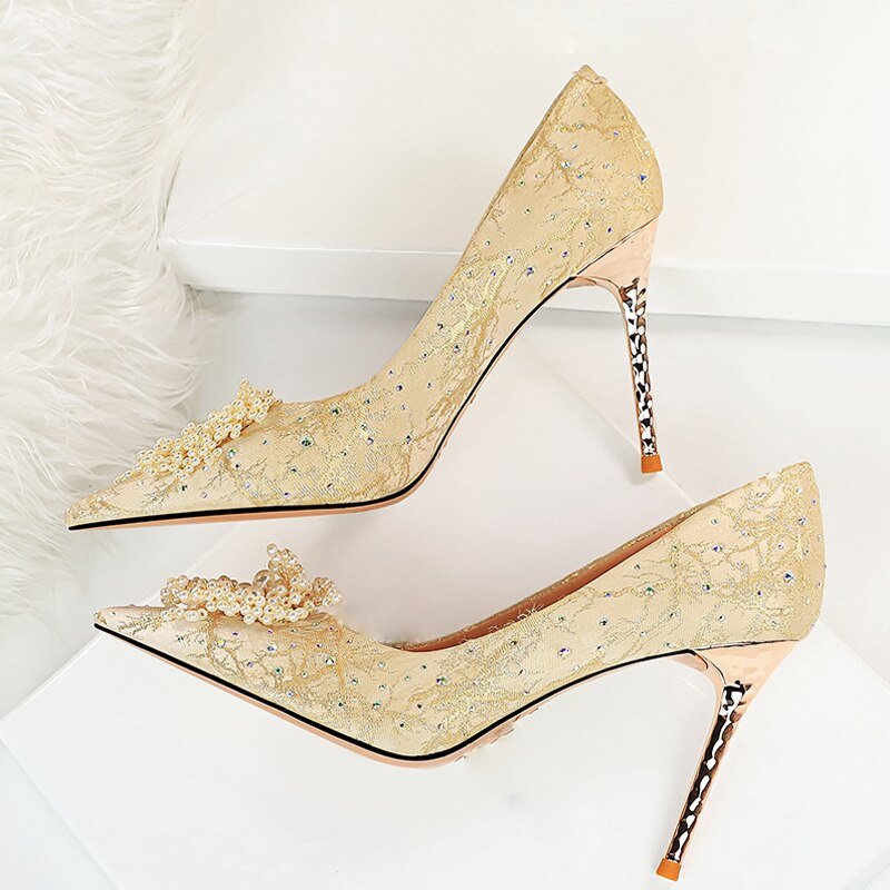Kvinnors Stiletto Skor Geometrisk Design PU-material-3