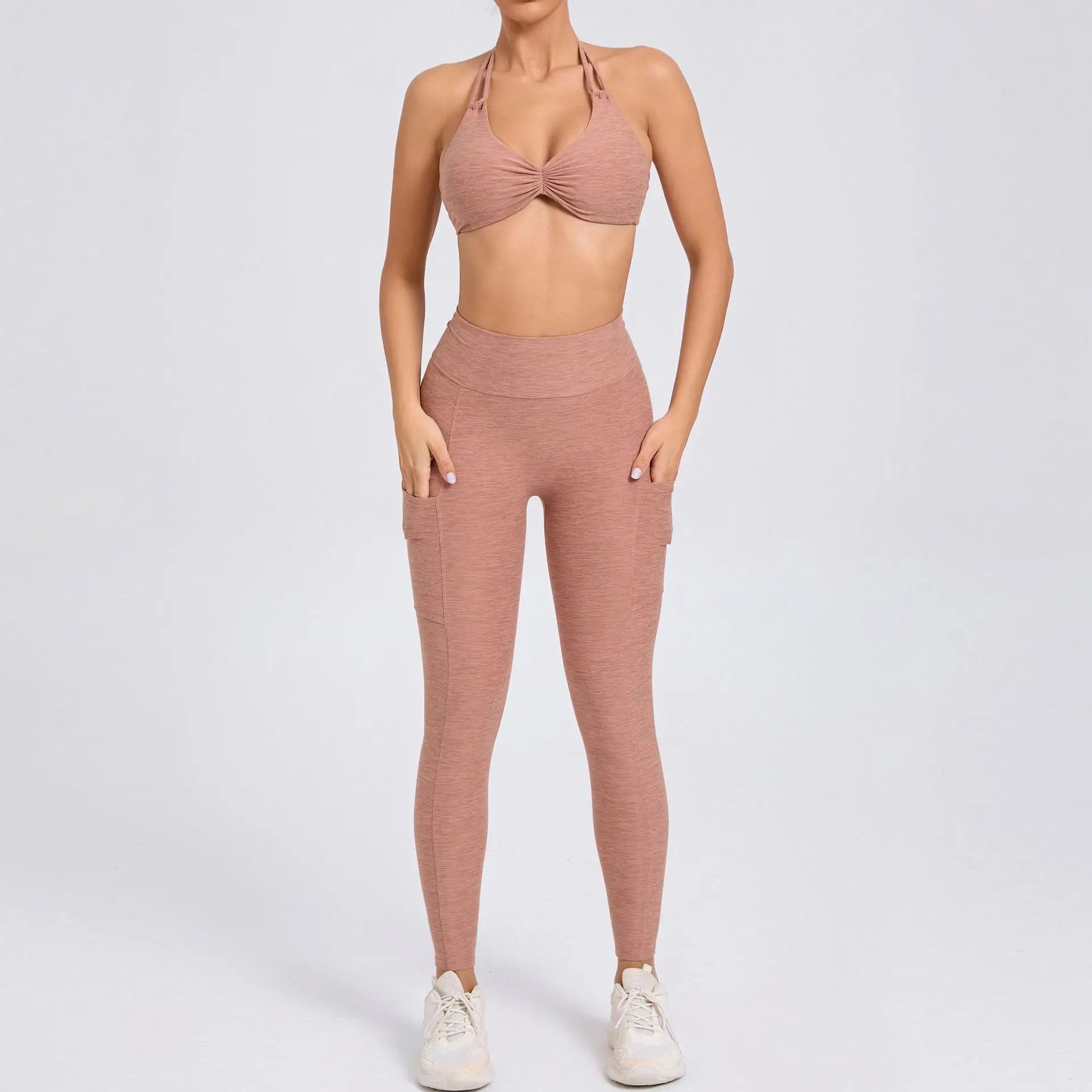 Dam Leggingsset Minimalistisk Nylon Ärmlös Design-1