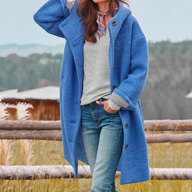 Variant image for Lång Vinterrock Dam Elegant Tjockt Material Regular Fit-7
