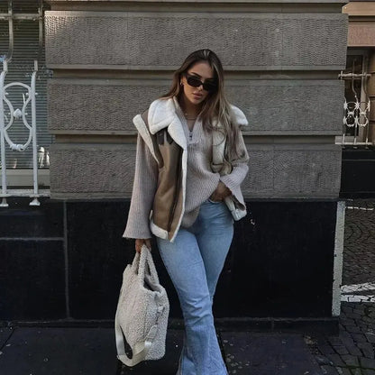 Dam Vinterväst Stort Snitt Mjuk Textil-3