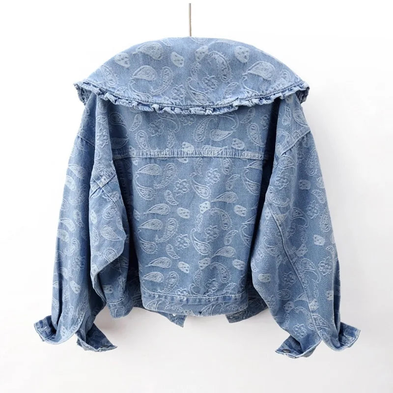Damjacka Denim Revers Handgjorda Knappar Bio-Denim-3