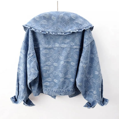 Damjacka Denim Revers Handgjorda Knappar Bio-Denim-3