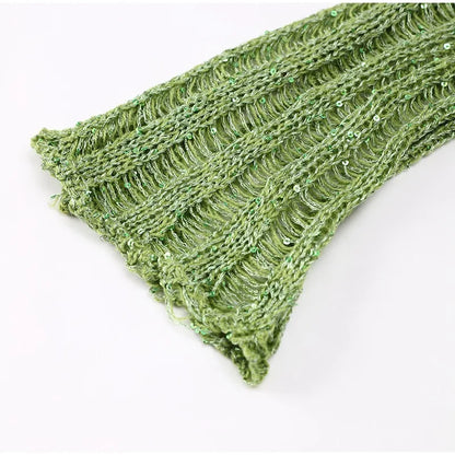 Dam Rockset Paljetter Medium Stretch Polyester Ovanför Knäet-4