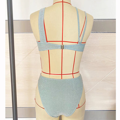 Dam Monokini Ärmlös Polyester Med Kreativt Snitt-3